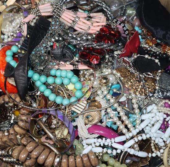 A large collection of assorted costume jewellery.